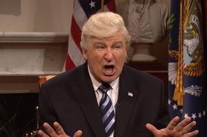 Alec Baldwin as Trump sings a farewell to SNL.