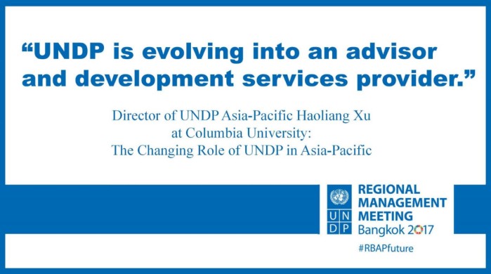 The Changing Role of UNDP in Asia-Pacific: Speech by RBAP Director Haoliang Xu