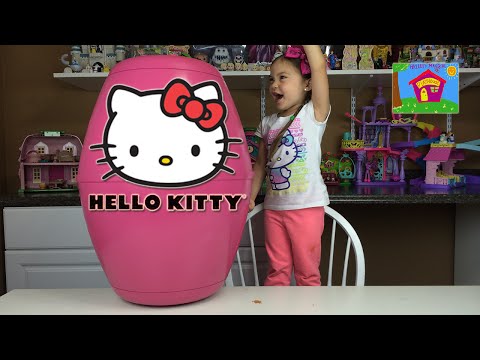 HELLO KITTY SURPRISE TOYS Worlds Biggest Surprise Egg Chocolate HK Surprise Eggs Kids Toy Unboxing