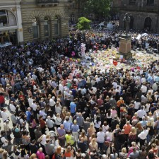 Manchester Vigil Breaks Out Into Oasis Song