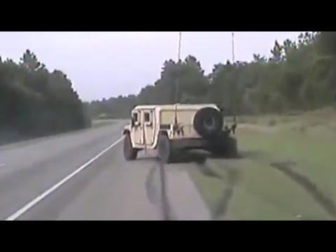 Crazy stolen humvee Police chase