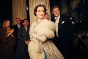 Claire Foy (Elizabeth II) and Matt Smith (Prince Philip) in The Crown.
