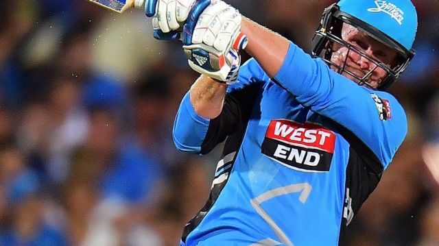 ADELAIDE, AUSTRALIA - JANUARY 16: Ben Dunk of the Adelaide Strikers bats during the Big Bash League match between the ...