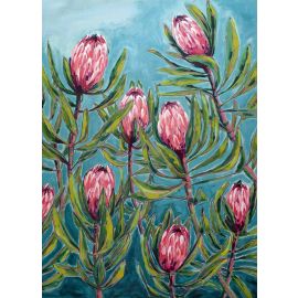 Pink Protea Painting
