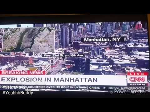 Breaking news.   Large explosion just happened in Manhattan New York