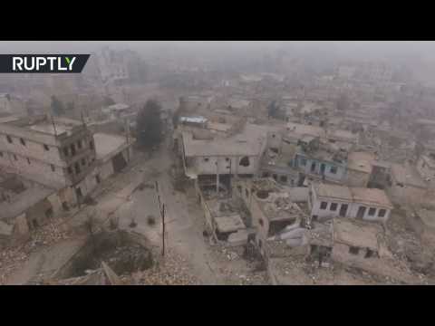 Drone footage captures devastation of east Aleppo