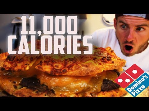 THE ULTIMATE DOMINO'S "PIZZA-BURGER" | 11,000 CALORIES