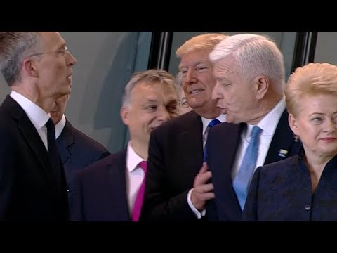 Donald Trump shoves Montenegro Prime Minister