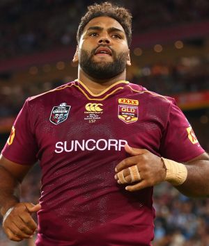 Old guard: Sam Thaiday was part of a beaten Maroons' pack.