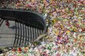 A sea of flowers at Martin Place formed a makeshift memorial in the days after the siege.