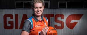 Portrait of Giants Netball goal shooter Kristina Brice. 31st May 2017, Photo: Wolter Peeters, The Sydney Morning Herald.