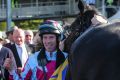 John Allen celebrates after winning the Grand Annual in Warrnambool earlier this month on Reginal Coeli.