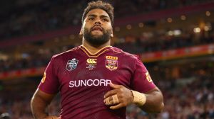 Old guard: Sam Thaiday was part of a beaten Maroons' pack.