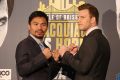 Squaring up: Manny Pacquiao and Jeff Horn.