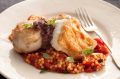 Pan fried chicken with fregola. Jill Dupliex FAST FOOD recipes for Epicure and Good Living. Photographed by Marina ...