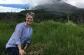 Volcanologist Adele Bear-Crozier at Sinabung Volcano in northern Sumatra.