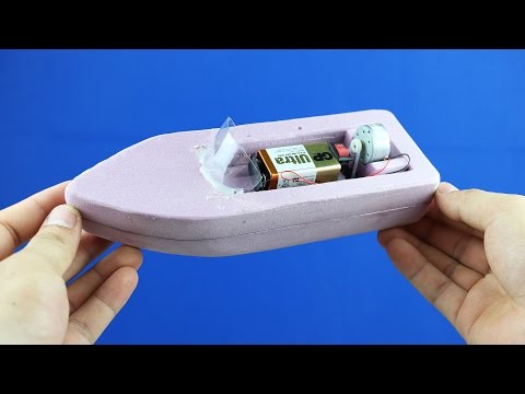 How to Make a Boat - Simple 9v Battery Foam Boat Mini Gear