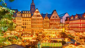 Traditional Christmas market in Frankfurt, Germany.