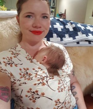 Clementine Ford with her baby son.