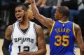 Ups and downs: LaMarcus Aldridge and Kevin Durant.