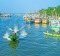 Boats on Negombo lagoon.