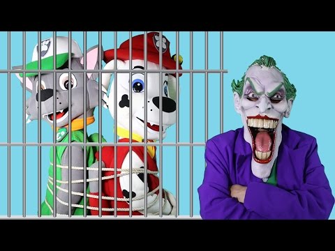 Rocky & Marshall in Jail! w/ Princess Rapunzel, Joker, Paw Patrol Chase & Skye in Real Life