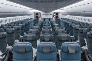 Leg room is surprisingly generous in economy-class seats onboard Cathay Pacific A350-900 aircraft.