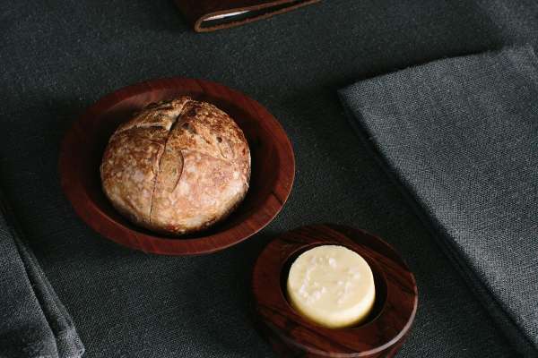 Sourdough boule with house cultured butter at Sons & Daughters, a restaurant owned by Teague Moriarty on Bush Street in San Francisco, California, on May 18, 2017.