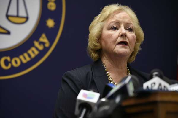 Alameda County District Attorney Nancy O'Malley speaks during a press conference announcing the filing of criminal charges in the Ghost Ship fire that killed 36 people, at the Alameda County Courthouse in Oakland, CA, on Monday June 5, 2017.