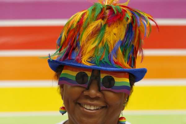 in the SF Pride parade in San Francisco, California, on Sunday, June 28, 2015.