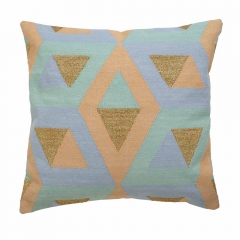 Hex handwoven flatweave cushion