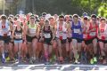 The start of the 14km race on George Street, in the Brisbane Times City2South 2017 presented by Westpac.