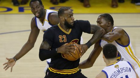 Shackled: Cavaliers superstar LeBron James  struggled to impose himself on the match.