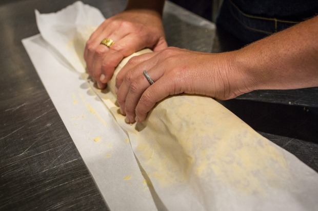 ... or b) Make a log of the dough to freeze (this prevents the dough from melting and spreading too quickly in the oven).