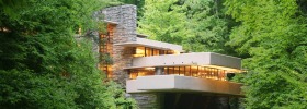 Fallingwater, south-east of Pittsburgh, was designed by Frank Lloyd Wright in 1935.