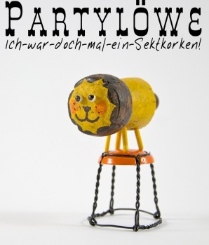 Circus lion : <a href="http://www.johannarundel.de/2014/06/zuckersuesser-partyloewe-aus-einem-sektkorken/" ...