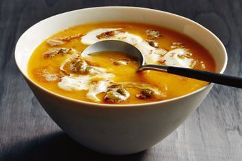 Colin's butternut pumpkin soup with nutmeg creme