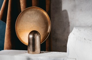 Henry WIlson is showcasing a collection of Cast Impressions, sand-cast brass standard lamps and wall-mounted sconces at ...