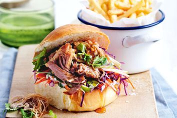 Maple mustard pulled pork sandwiches