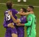 Overjoyed: Real Madrid players celebrate at the end of the Champions League Final against Juventus.