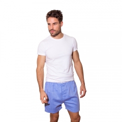 Blue Herringbone Boxer Shorts