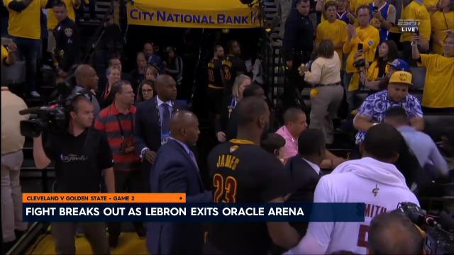 Fight breaks out near LeBron