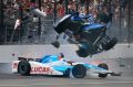 IndyCar driver Scott Dixon gets airborne after colliding with Jay Howard in the Indianapolis 500.