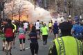 The explosion at the finish line of the Boston Marathon in 2013.