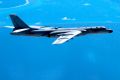 A Chinese H-6K bomber patrols the islands and reefs in the South China Sea.