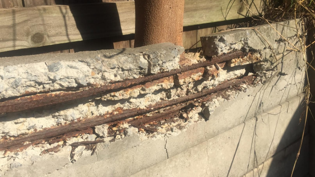 Damaged concrete retaining walls in Oxley and Palm Beach on the Gold Coast.