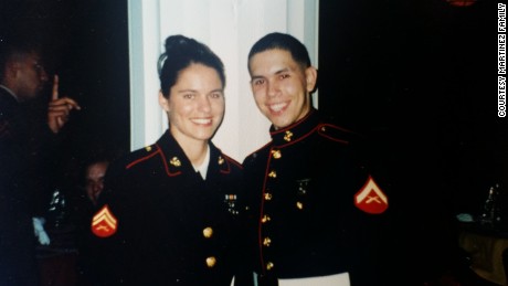 Cindy Martinez met her husband David while they were serving in the Marine Corps. 