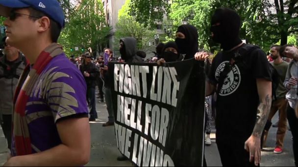 VIDEO: Portland police arrested 14 people on Sunday after a day of chaotic protests.