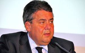 Sigmar Gabriel, German Federal Minister for Foreign Affairs and SPD Chairman addressing a meeting of the World Jewish Congress in Berlin, Germany