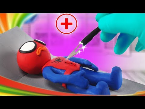 SPIDER bad baby Surgery by for eating dirty food! SPIDERBABY  and Frozen Elsa stop motion!